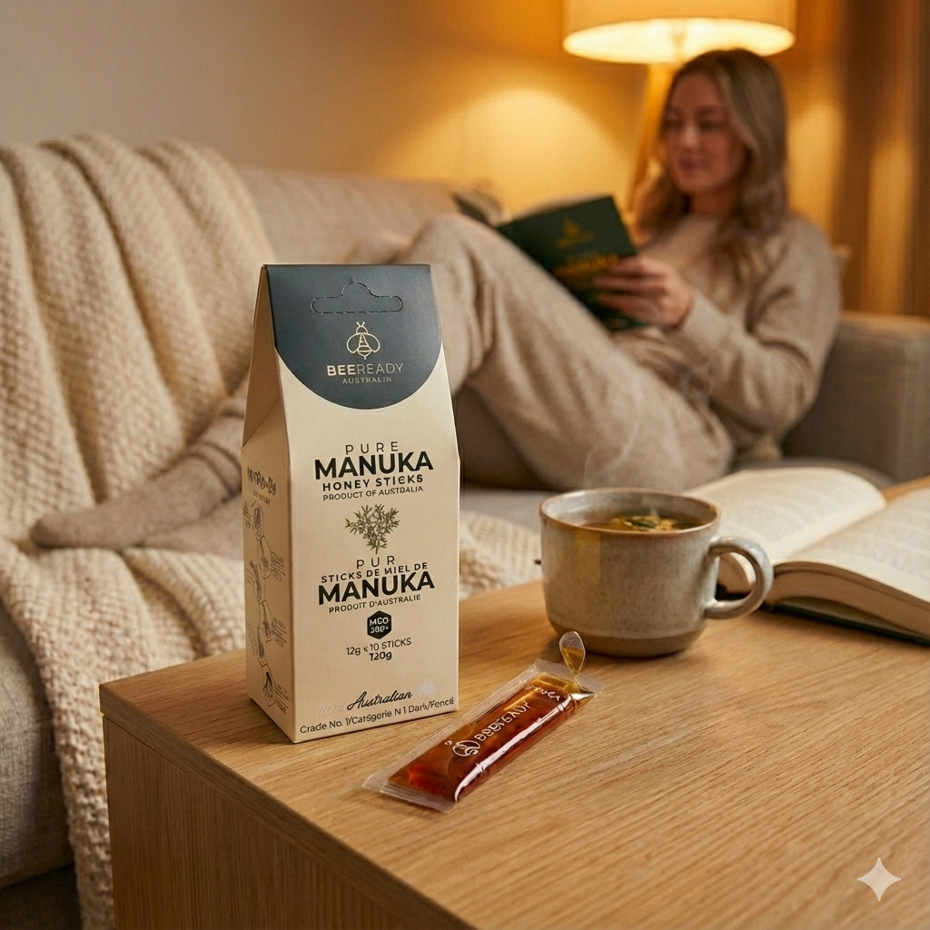 30 Days Supply – MGO 300+ Premium Australian Manuka Honey Sticks (12g × 30 Sticks)