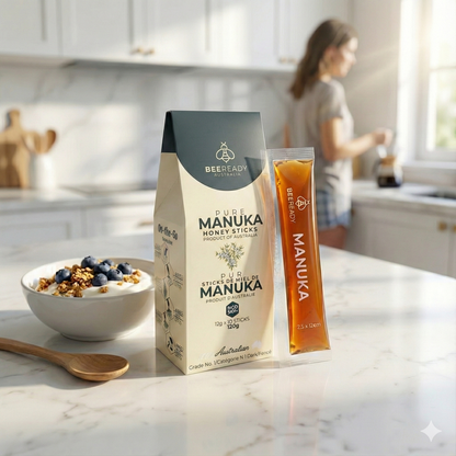 60 Days Supply – MGO 300+ Premium Australian Manuka Honey Sticks (12g × 60 Sticks)