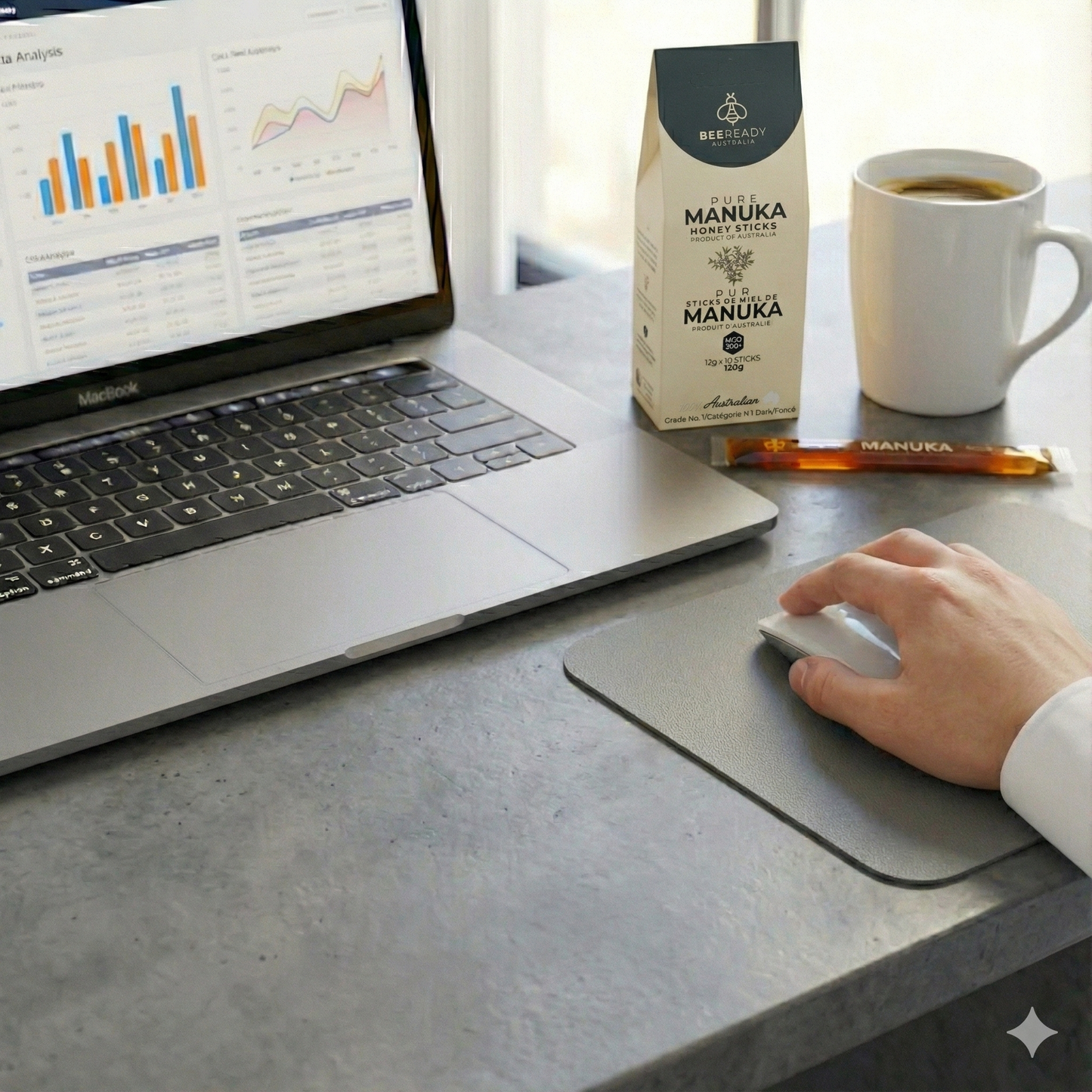 30 Days Supply – MGO 300+ Premium Australian Manuka Honey Sticks (12g × 30 Sticks)