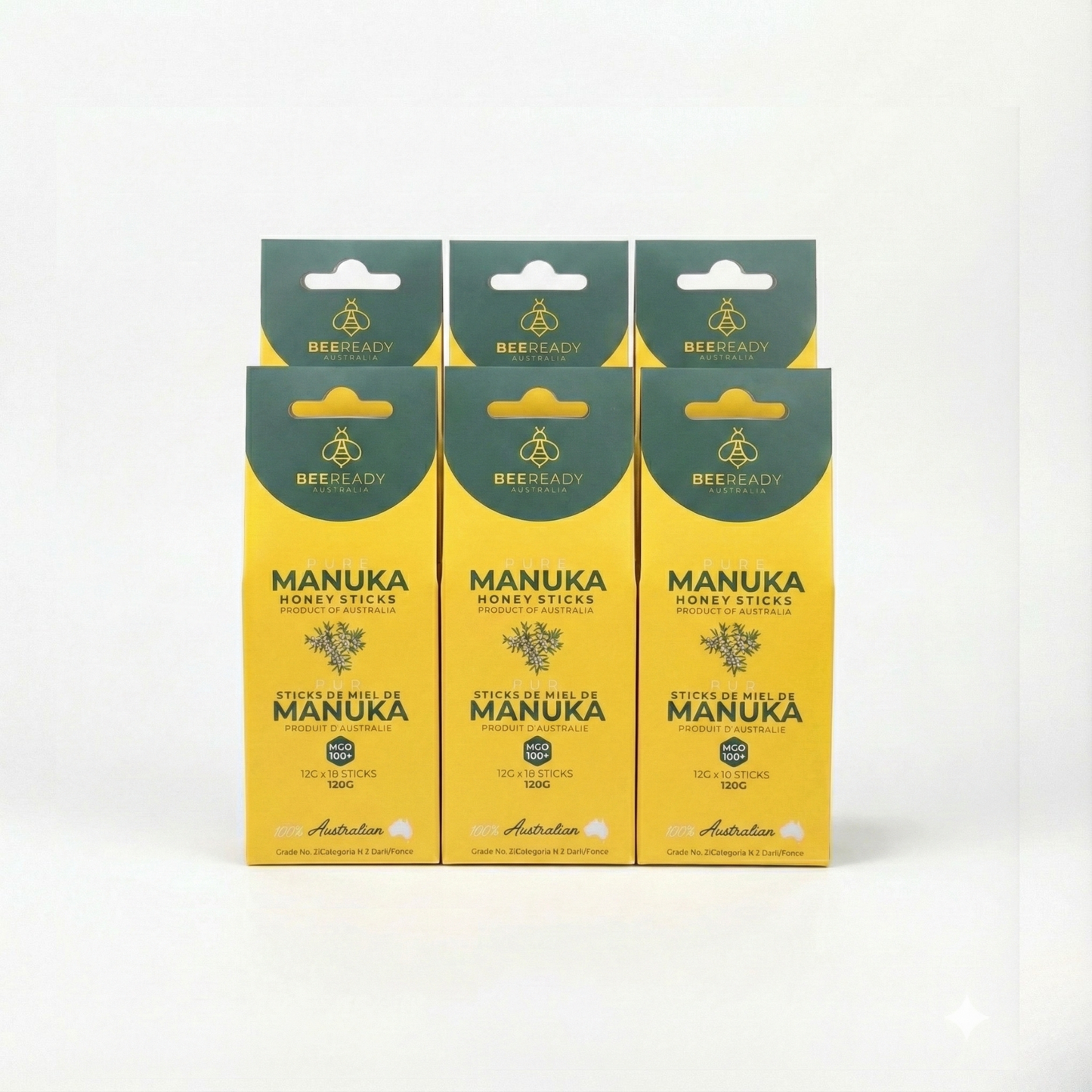 60 Days Supply – MGO 100+ Premium Australian Manuka Honey Sticks (12g × 60 Sticks)